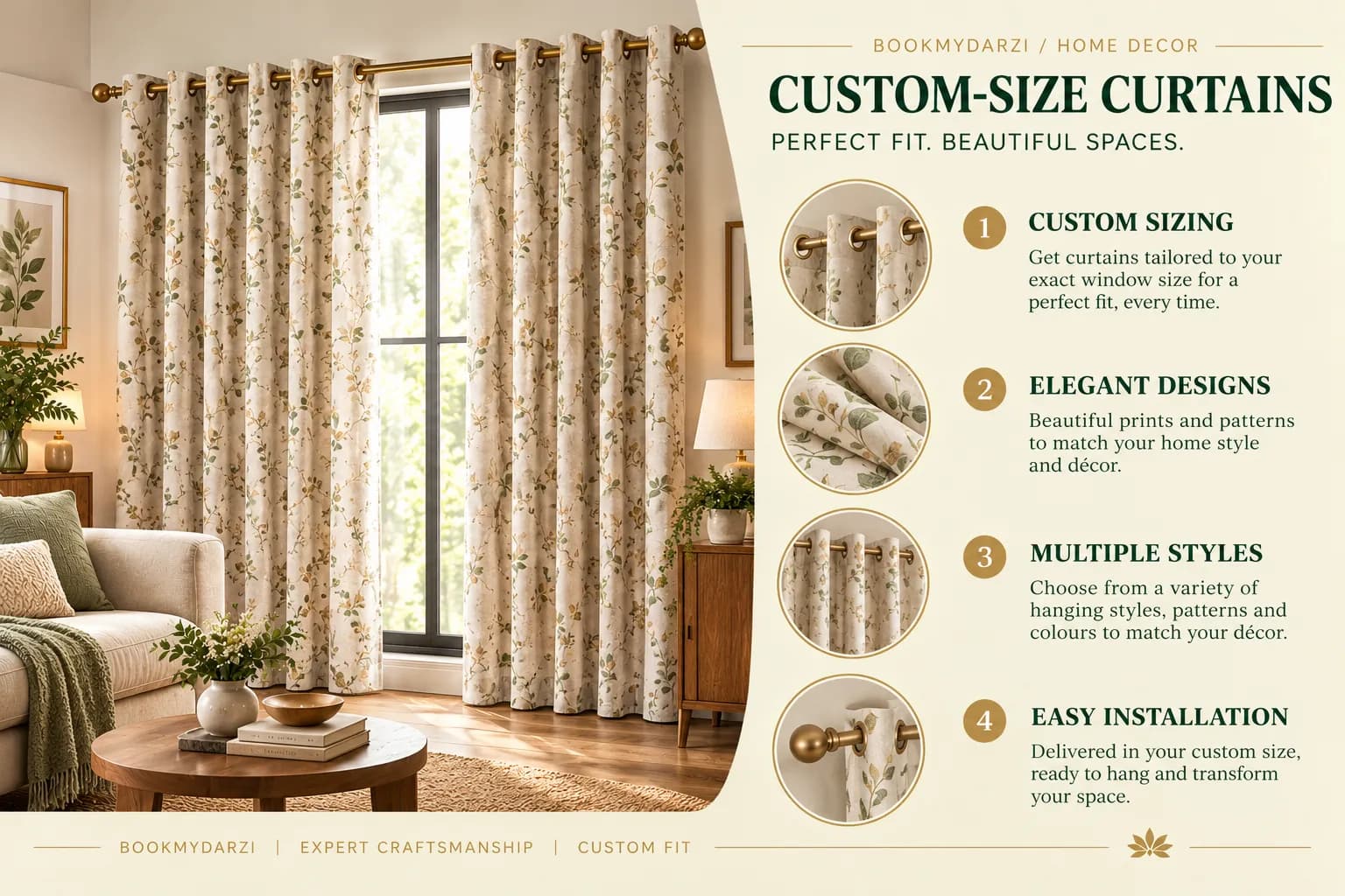 Custom-size curtains