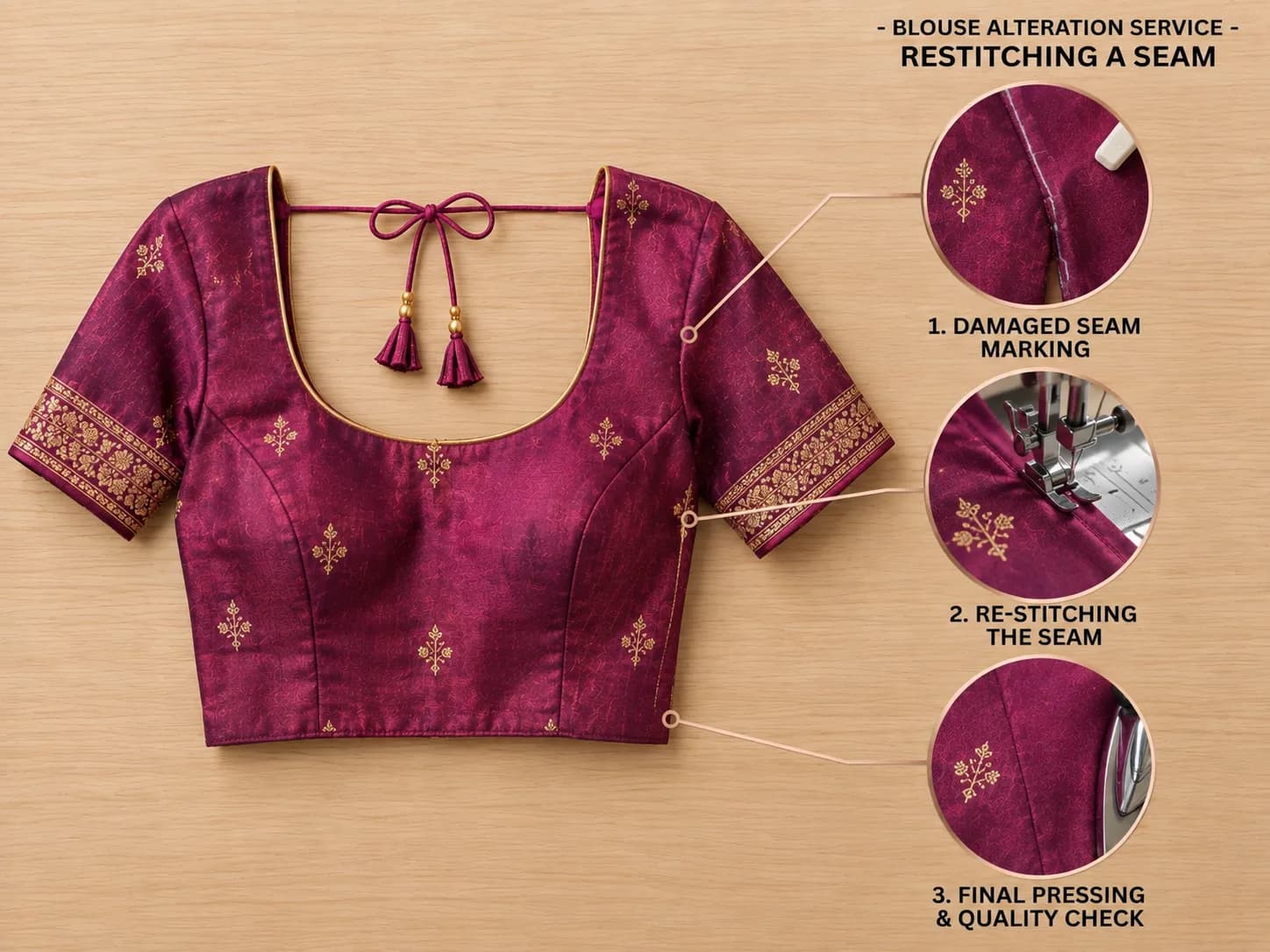 Re-stitching a seam